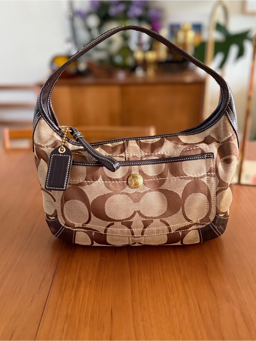 2007 Coach Ergo Signature Hobo Bag | Style 10764 | Khaki & Brown